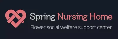 Simple modern symbol logo and text combination style in dark gray and pink For nursing home staff.