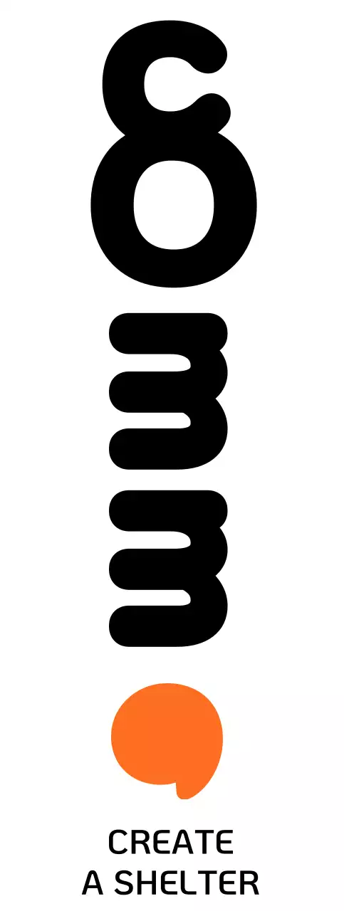 Space design company logo design with orange and black accent colors