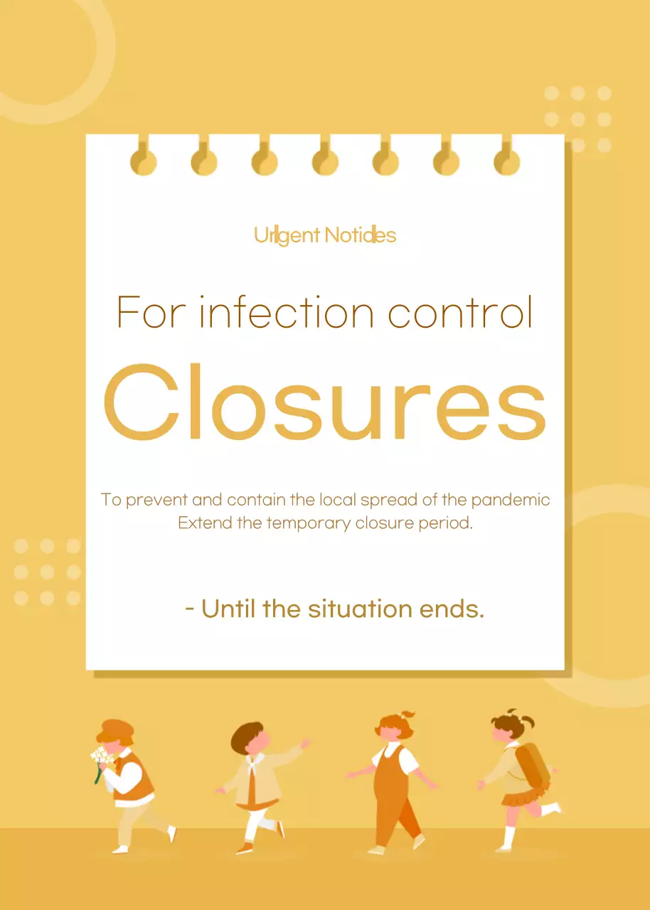 Poster Pemberitahuan Pandemi Sederhana Berwarna Kuning