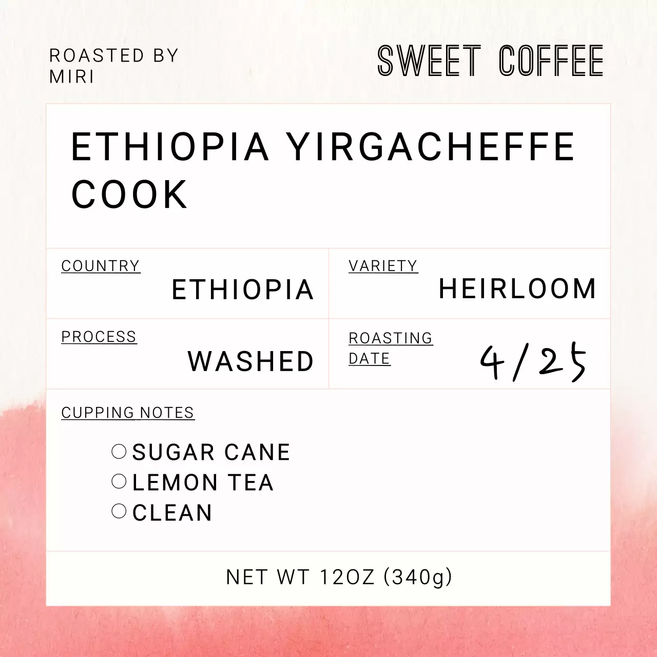 Stiker label biji kopi