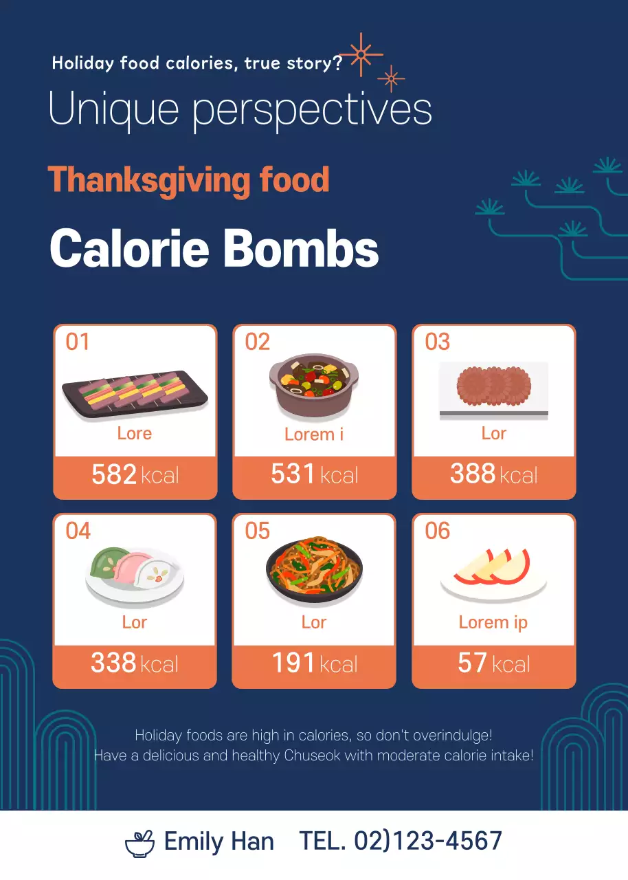 Blue Modern Thanksgiving Guide Poster