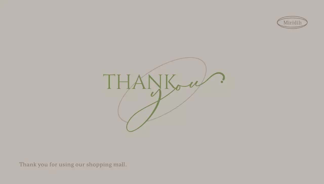 A branded postcard envelope with calmly colored customer appreciation text and a circular illustration.