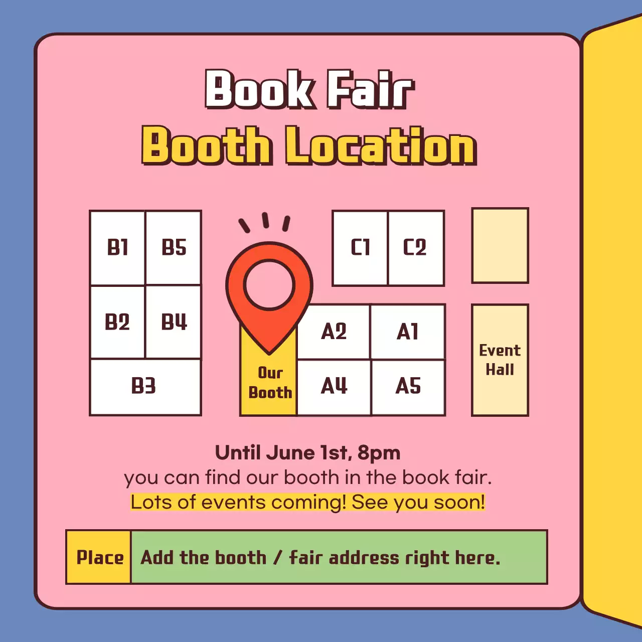 Yellow Trendy Book Fair Promotion Instagram Carousel