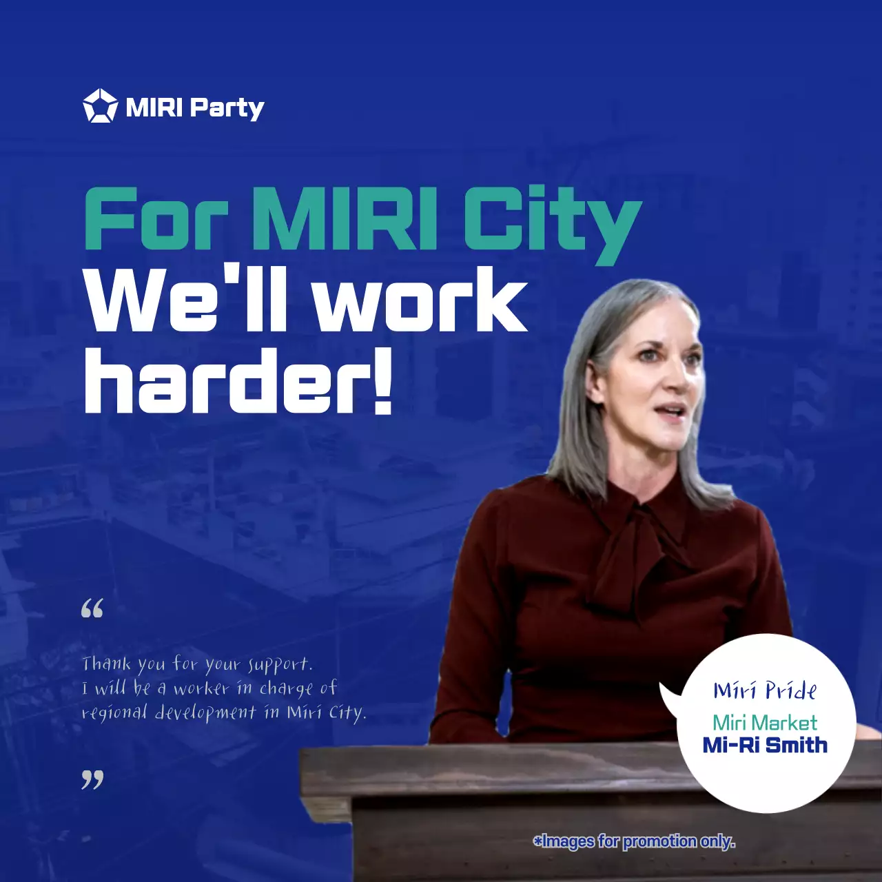 Blue Modern City Promotion Social Media Post