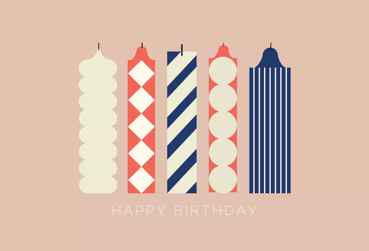 Kartu Pos Ulang Tahun Modern