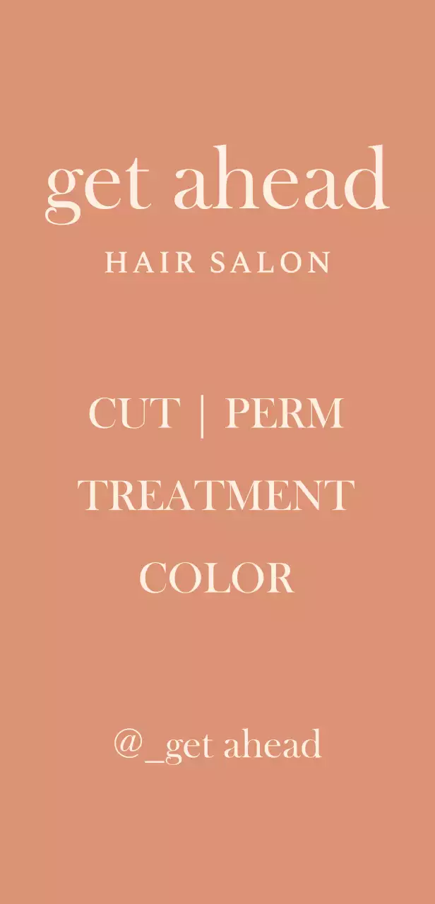 Hair salon sign with English title on a toned-down red background