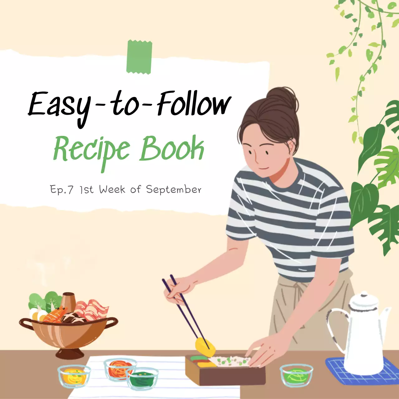 Beige Simple Recipe Guide Instagram Post