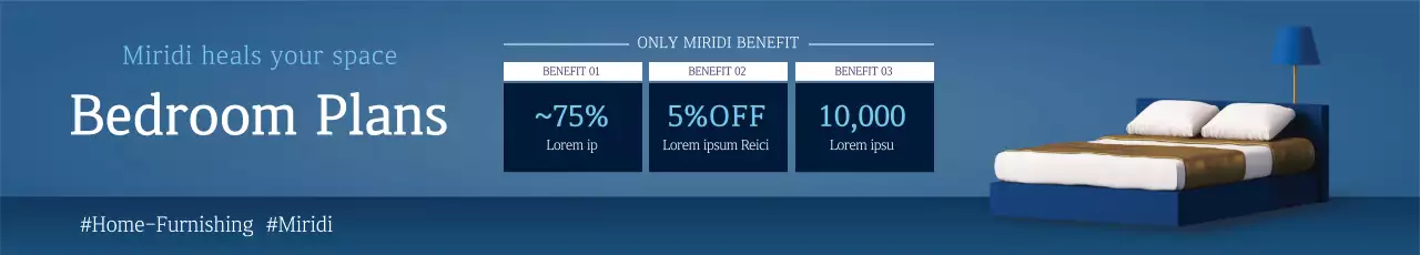 Blue photo highlights clean furniture interior event promotion