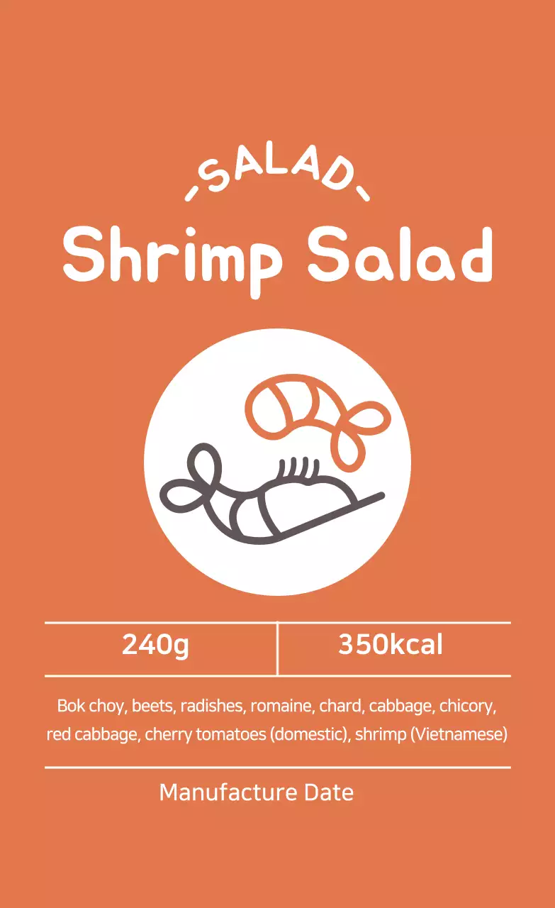 Nhãn salad minh họa màu đỏ đậm