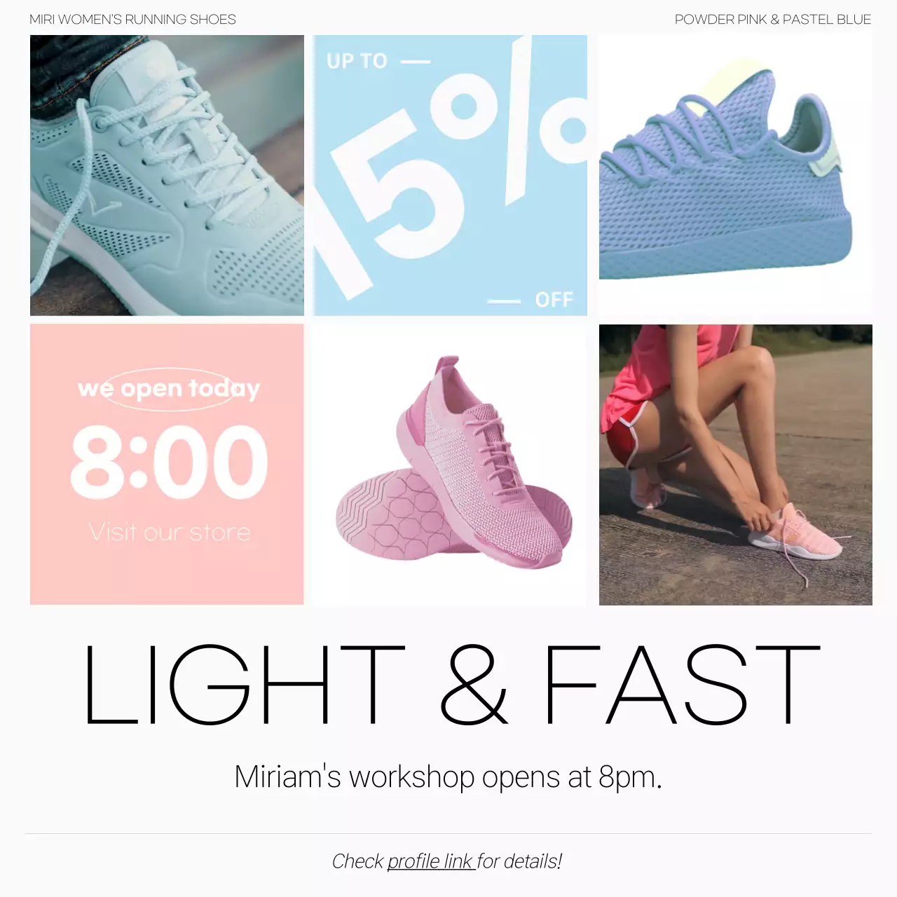 Simple sporting goods co-op in sky and pink
