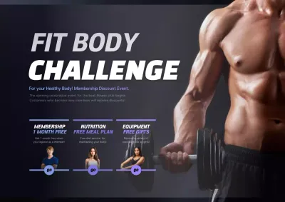 Black Modern Fitness Promotion Poster