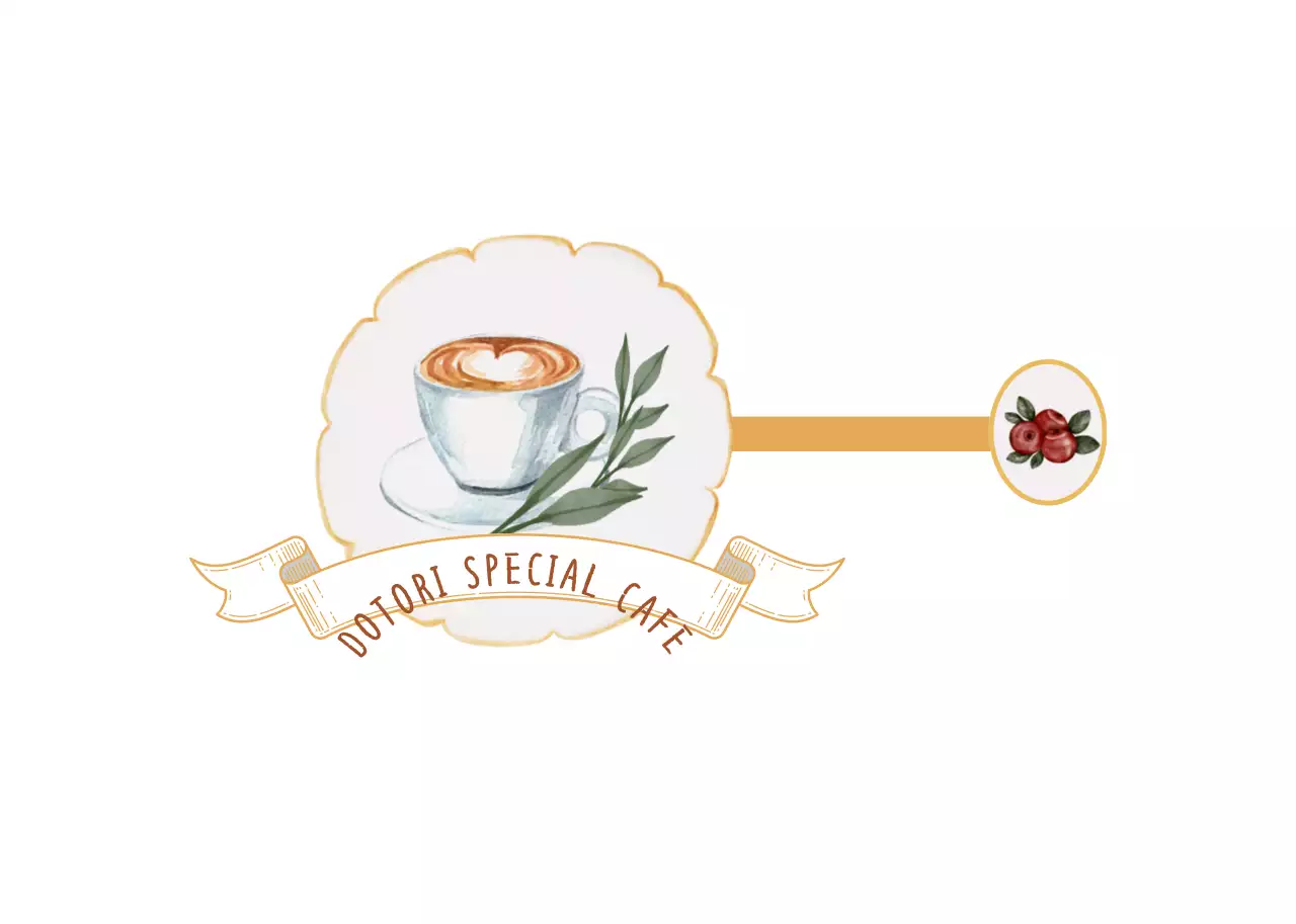 Cafe logo style with an antique concept in soft colors