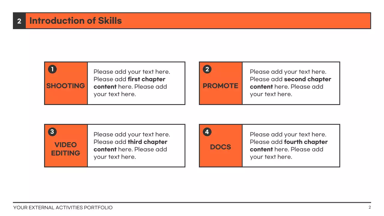 Orange Modern Activity Portfolio Resume Presentation