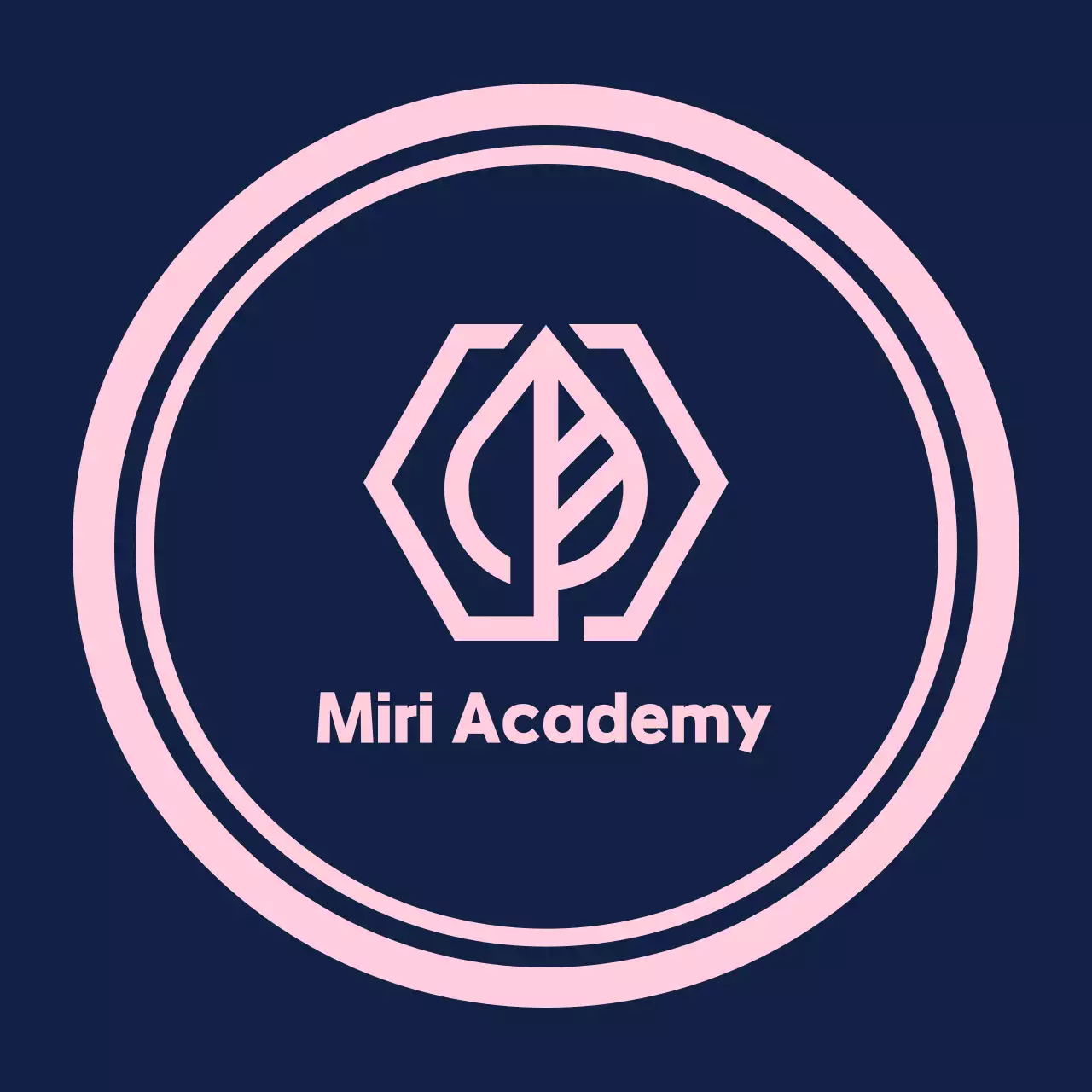 Gakuen academy balsa on a navy blue background with a pink border line