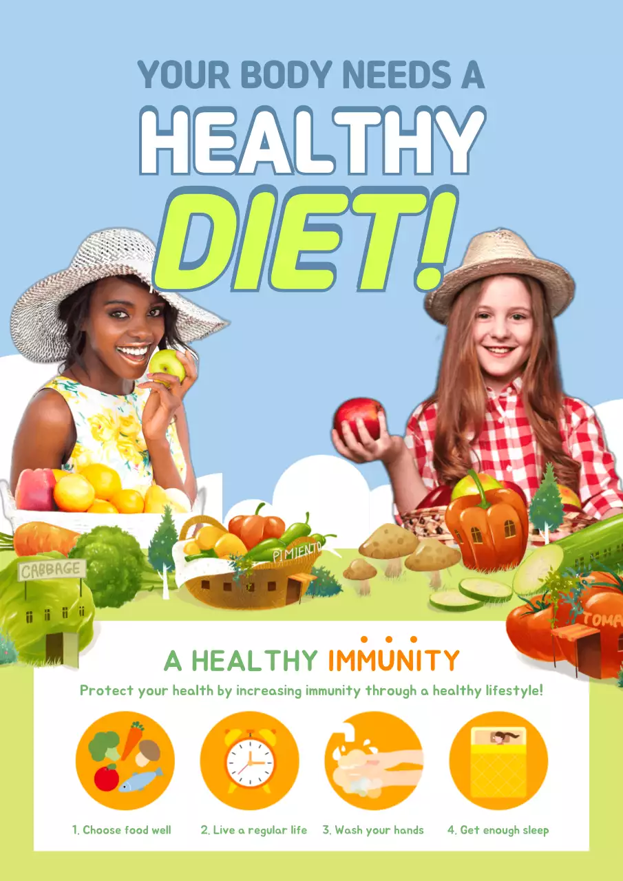 Blue Modern Diet Advertisement Poster