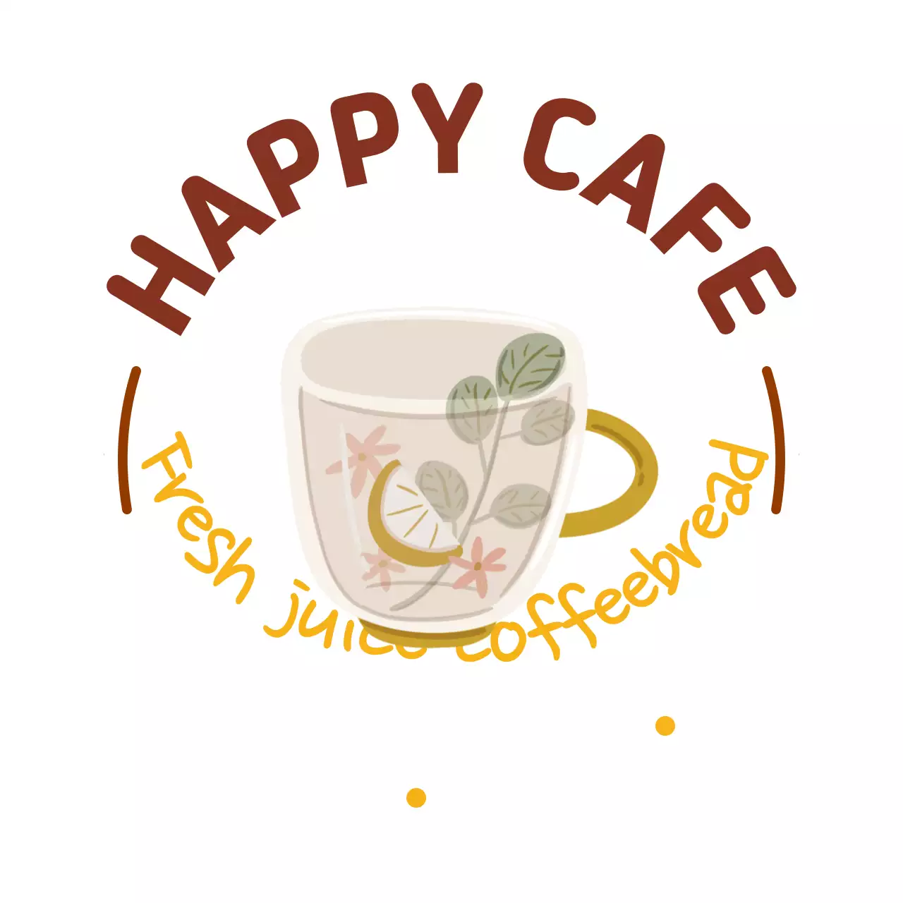 White background illustration cafe label