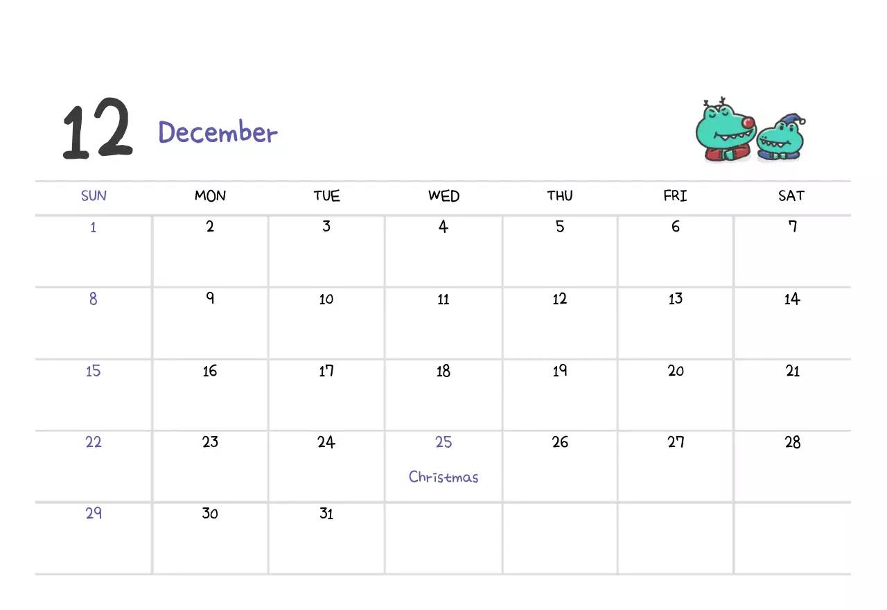 A calendar with a cute Argo illustration concept