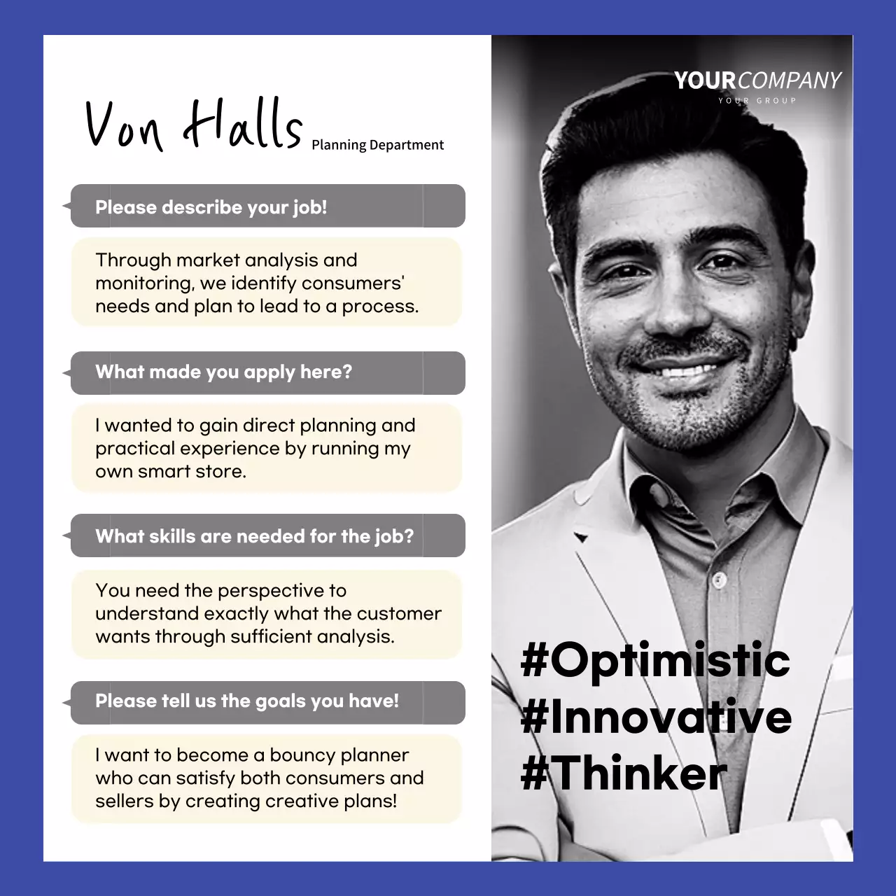 Blue Professional Employee Orientation Event Instagram Carousel