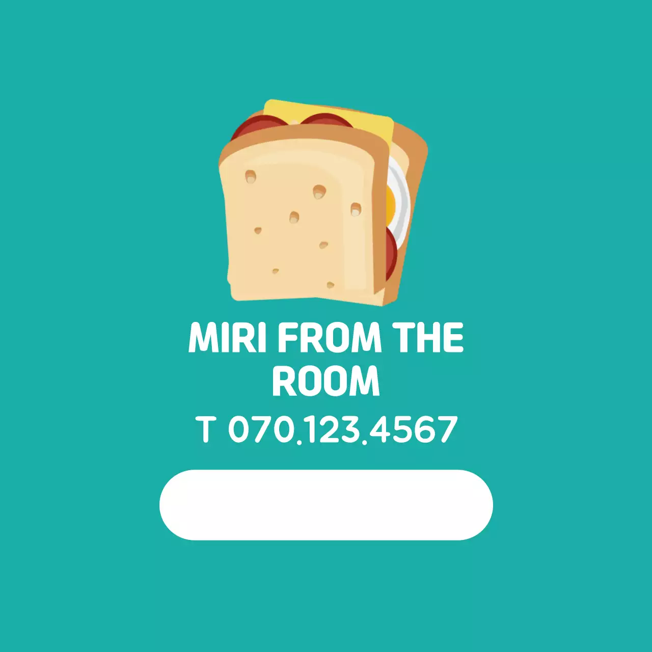 Turquoise Illustrated Sandwich Label