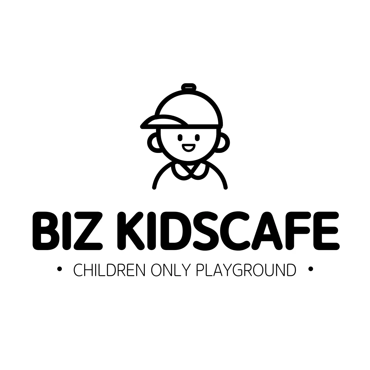 Kids cafe with a simple icon logo style