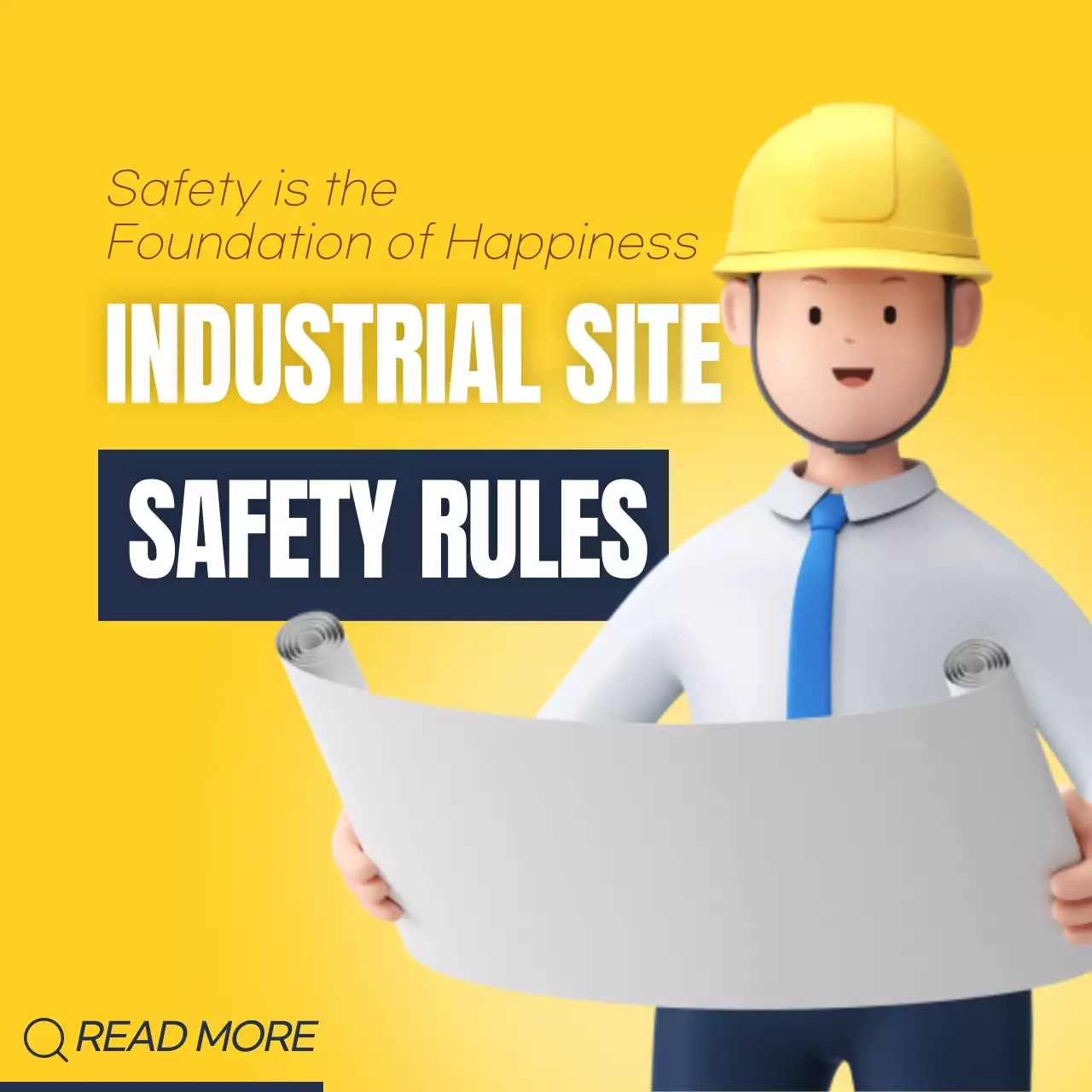 Yellow Simple Safety Campaign Instagram Post