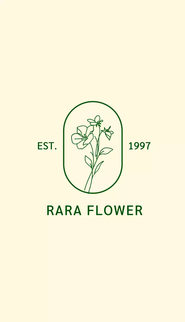 Kartu nama untuk toko bunga dengan logo ilustrasi bunga dengan latar belakang kuning