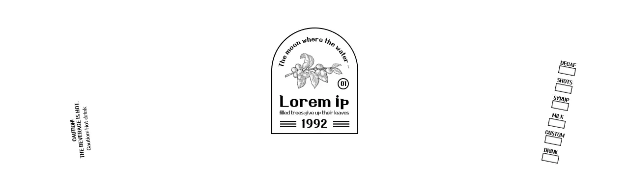 Promote and inform your cafe with a clean, black-and-white emblem logo