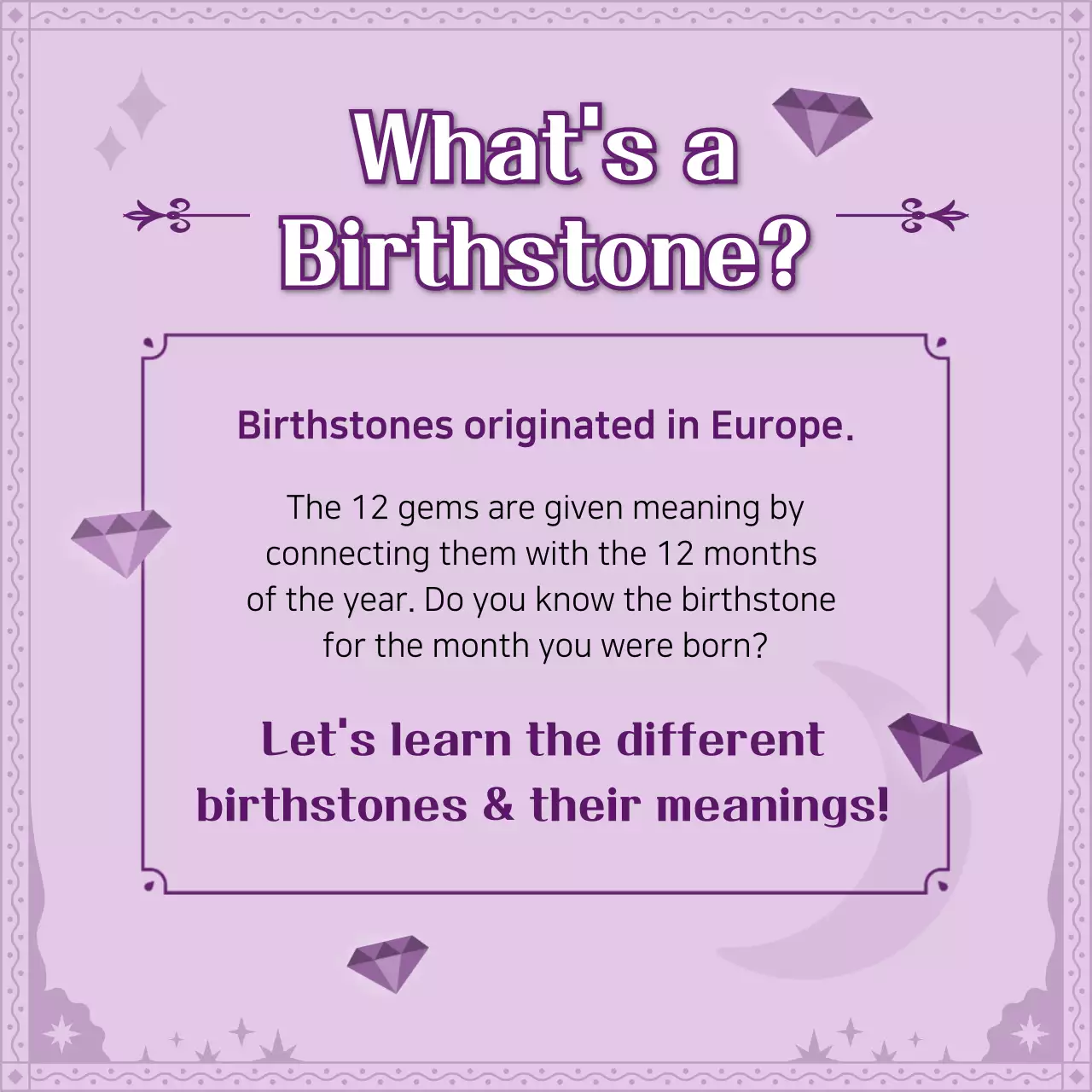 Purple Elegant Birthstone Guide Instagram Carousel