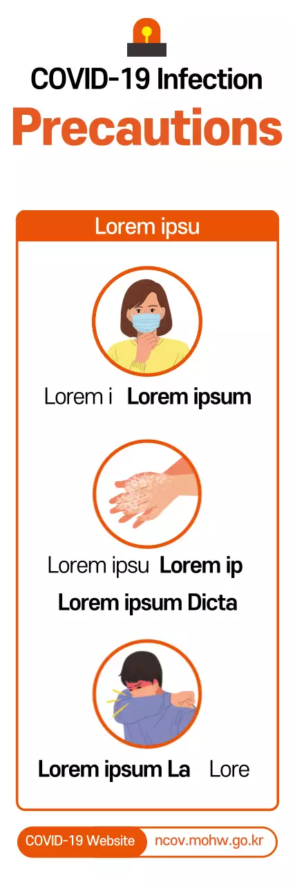 Orange illustration to help you take precautions against coronavirus