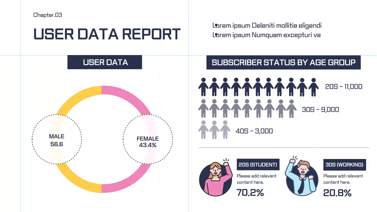 Simple business infographic with pink accents on a white background