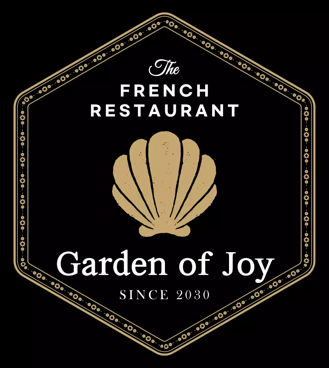 Restoran Prancis dengan hiasan bingkai emas