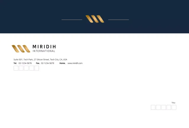 Jaket perusahaan modern berwarna biru tua dengan amplop kecil