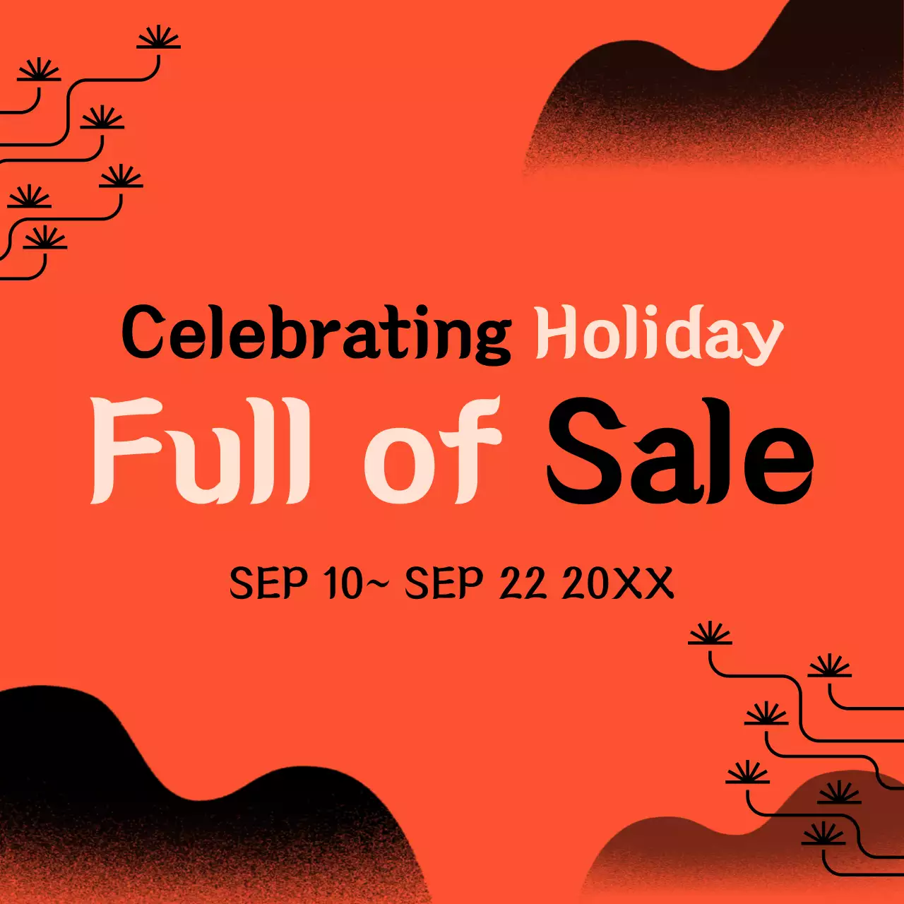 Orange Bold Holiday Promotion Social Media Post