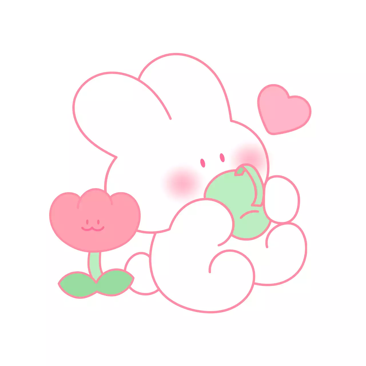 Barang-barang dekoratif dengan ilustrasi karakter kelinci dan tupai yang lucu