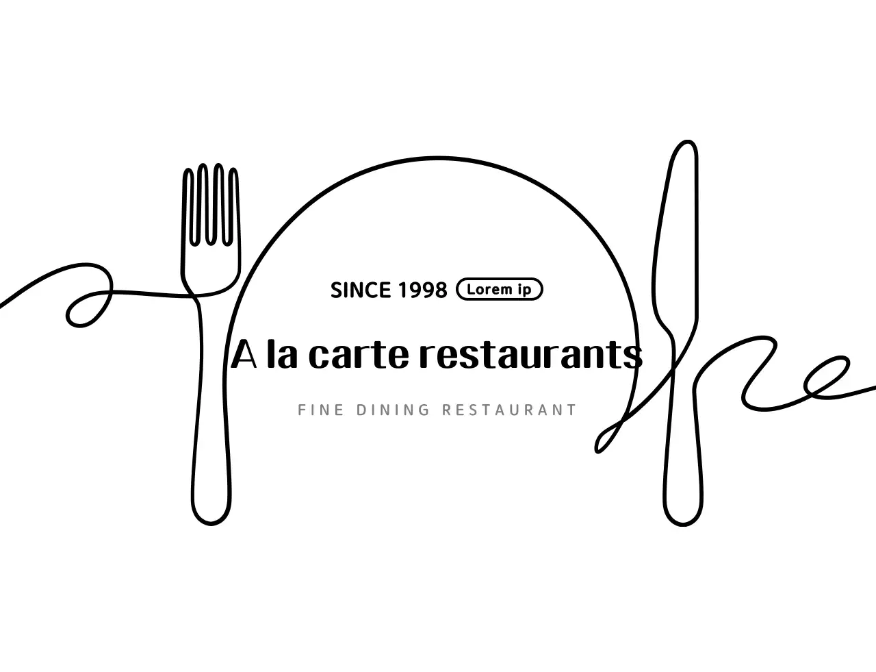 Simple restaurant logo style in white and black