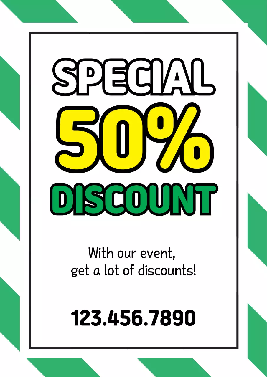 Green Simple Discount Promotion Poster