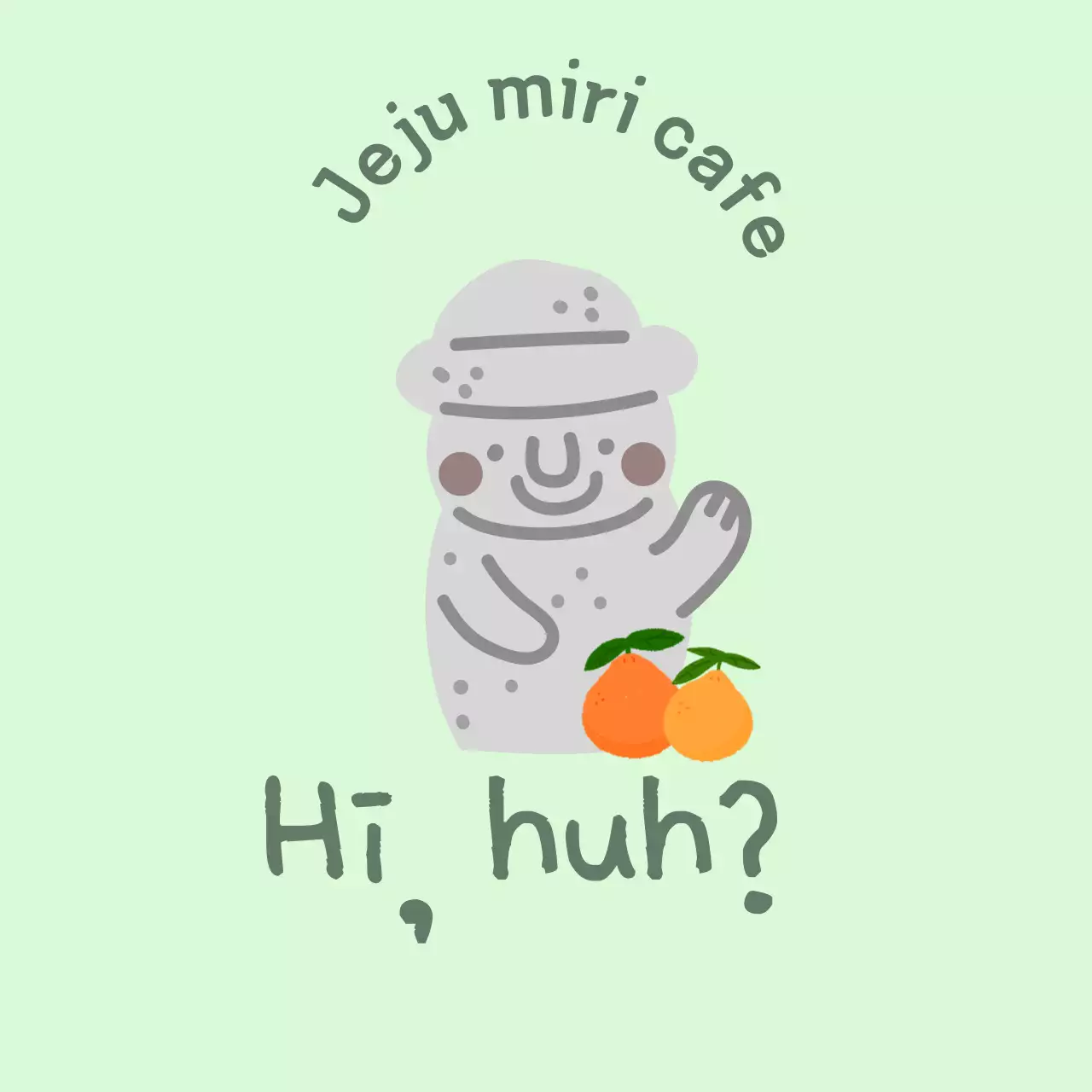 Jeju Cafe Balt, a cute mint-colored cafe with Jeju Island tangerines and dolharbangs