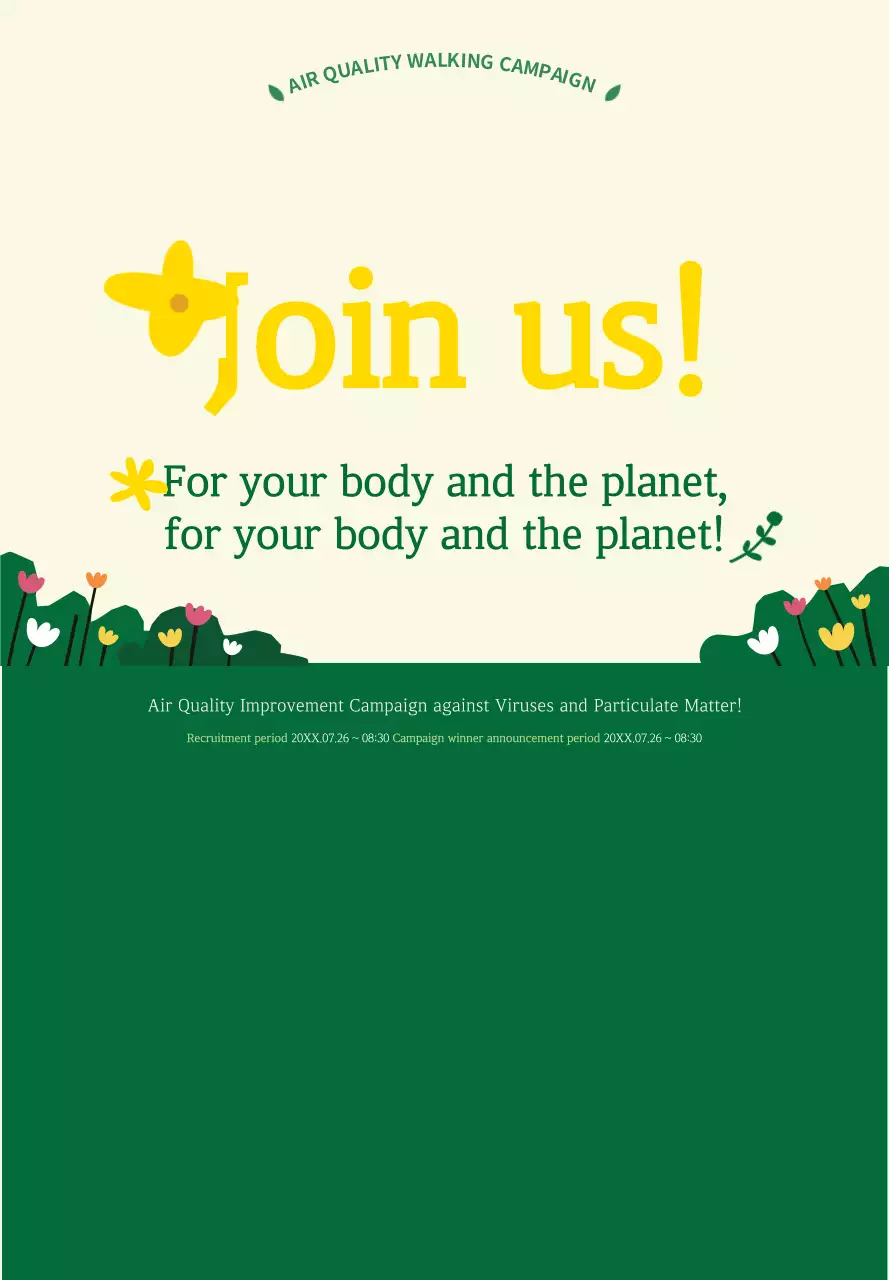 About the green and yellow clean style walk to work campaign