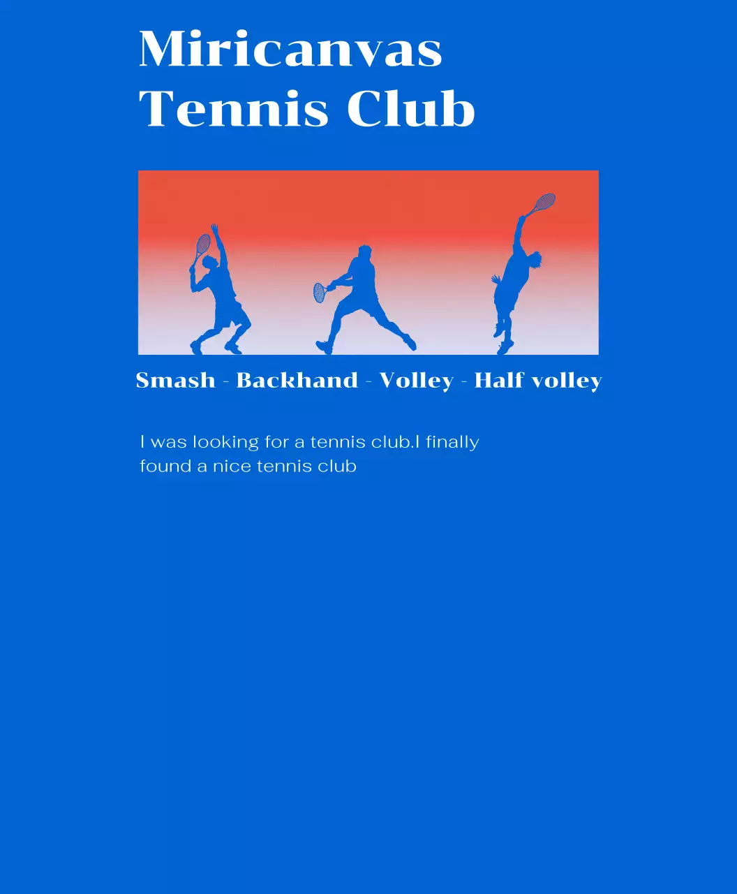 Klub tenis dengan konsep gradien dan gerakan tenis