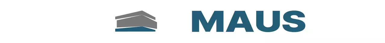 Mempromosikan perusahaan interior dengan logo abu-abu dan biru