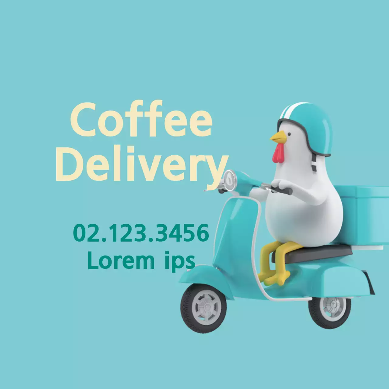 Label pengiriman kopi yang lucu dengan ilustrasi biru