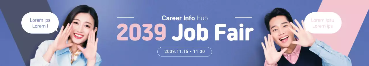 Banner de promoção de emprego moderno azul