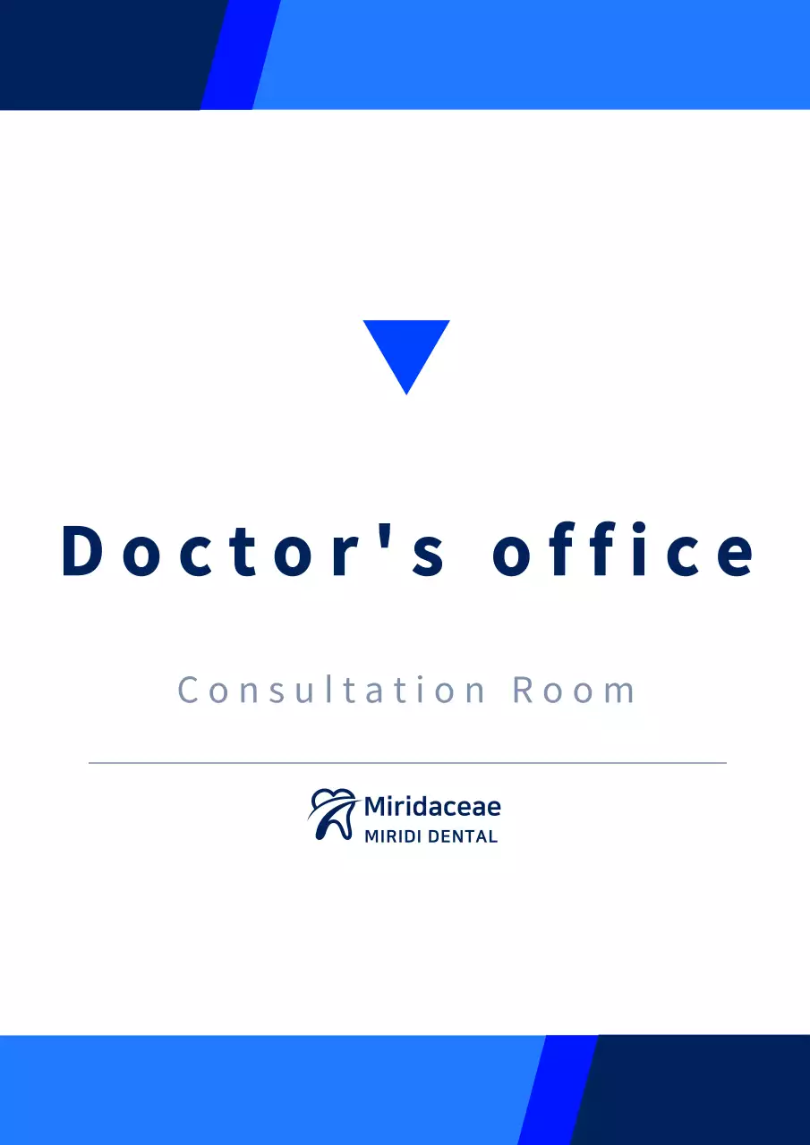 Gaya yang bersih dan sederhana dalam warna hitam dan biru tua dengan tanda kantor dokter