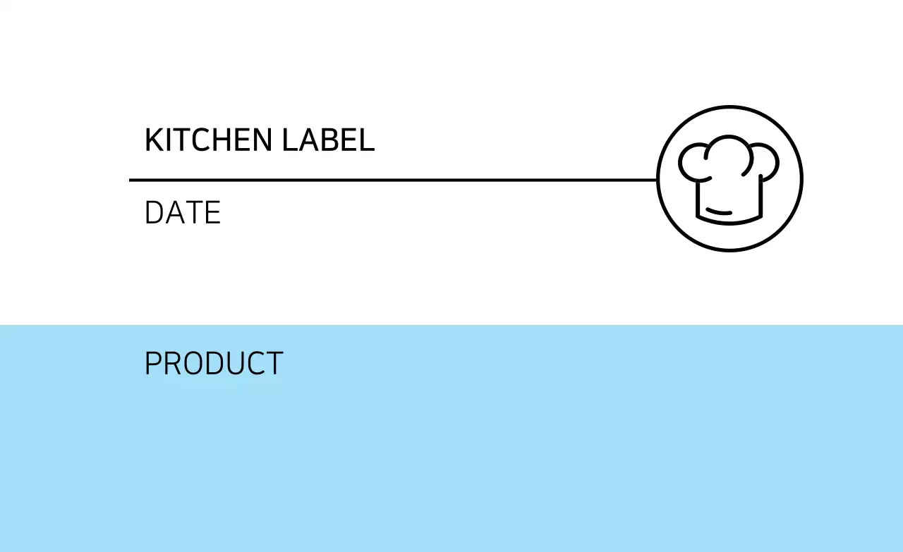 White light blue two-tone kitchen label