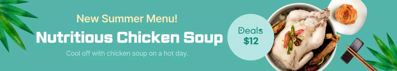 Promote a new menu with a green background