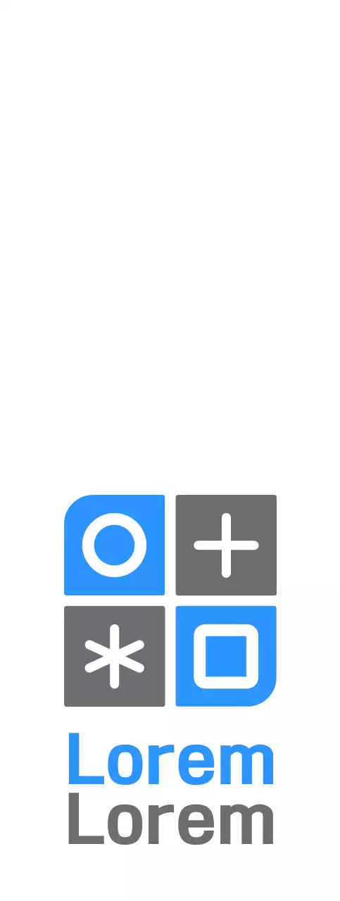 Formas simples e limpas e estilo de combinação de logótipo de símbolos em azul e cinzento escuro para publicidade e promoções hospitalares.