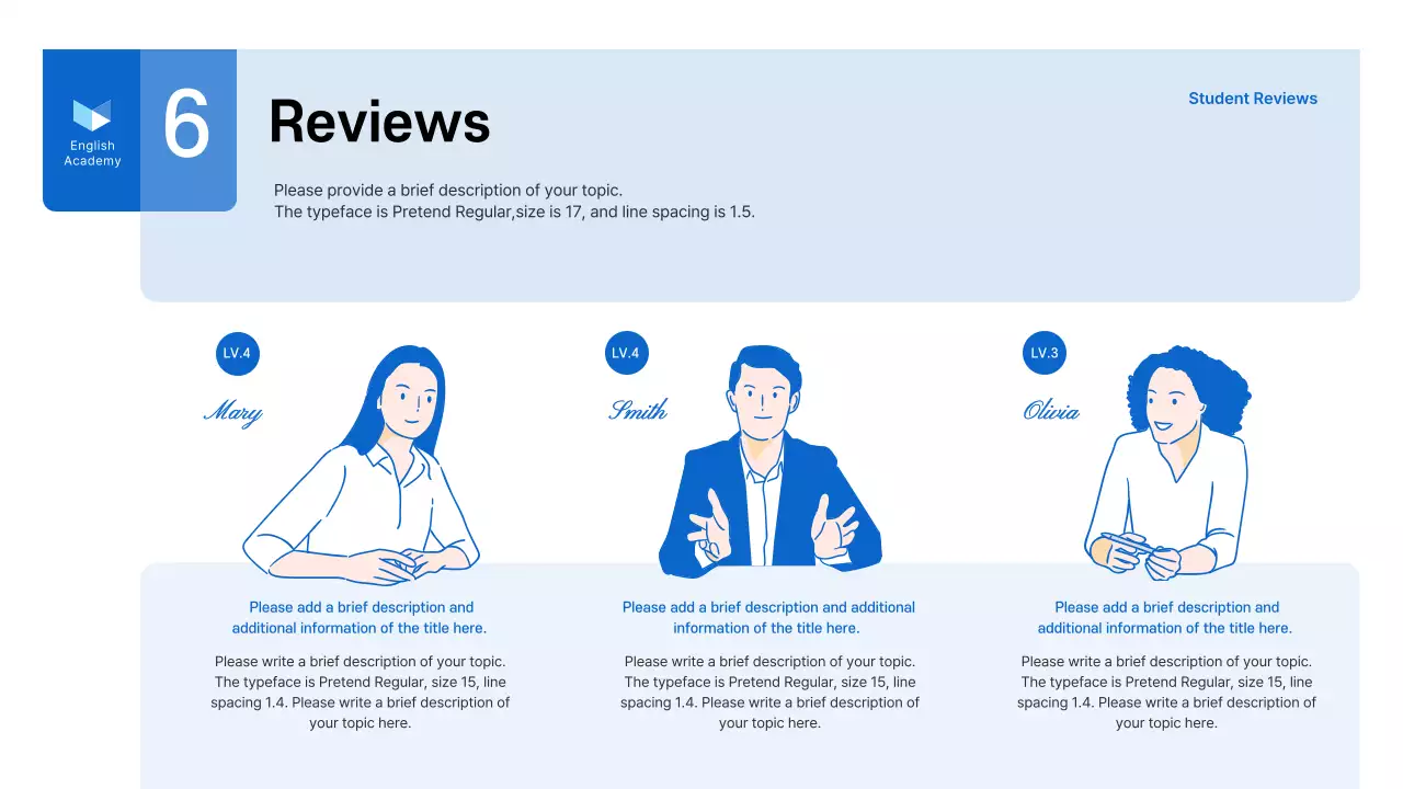 Blue Professional Language Course Invitation Presentation