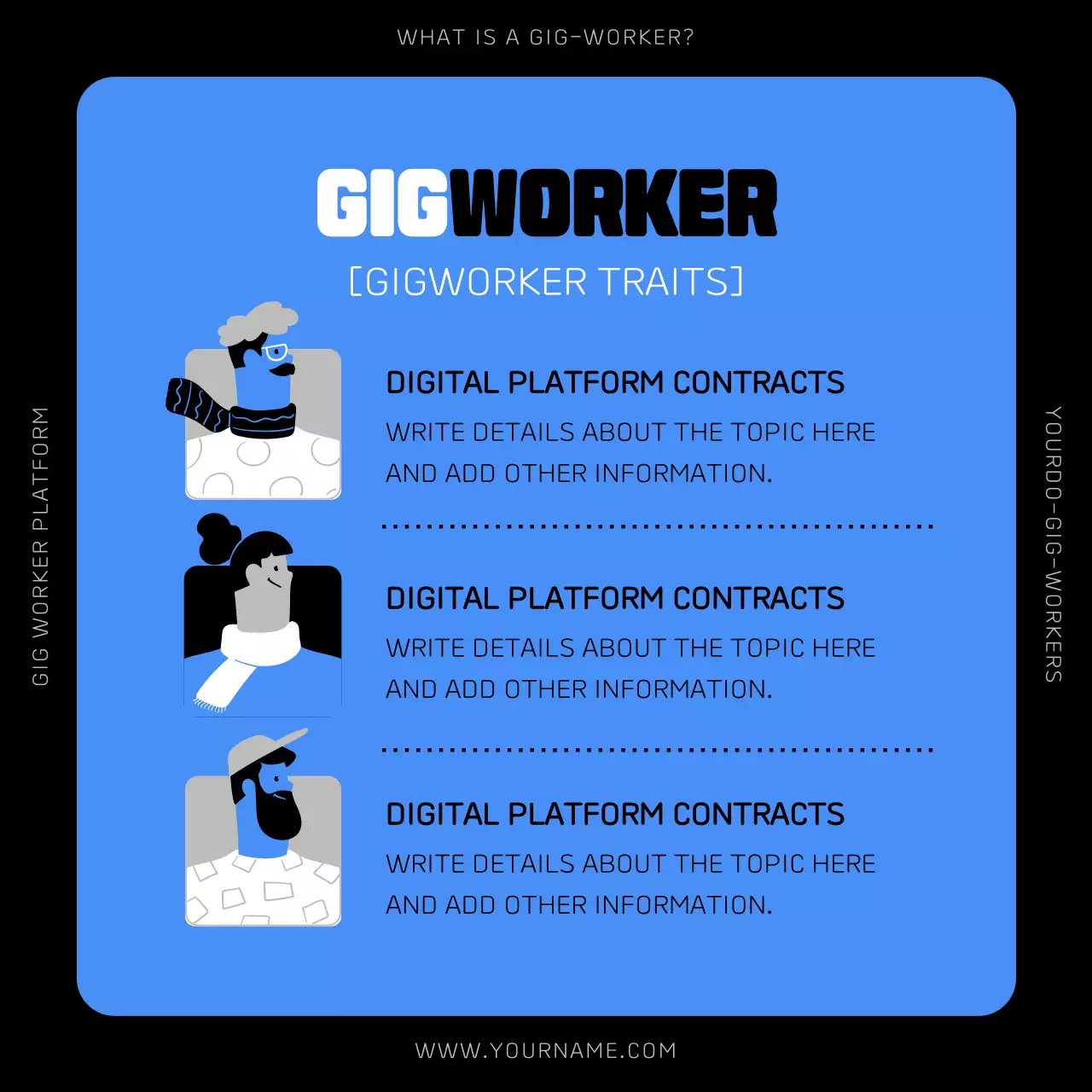 Blue and black people illustration Introducing the gig worker