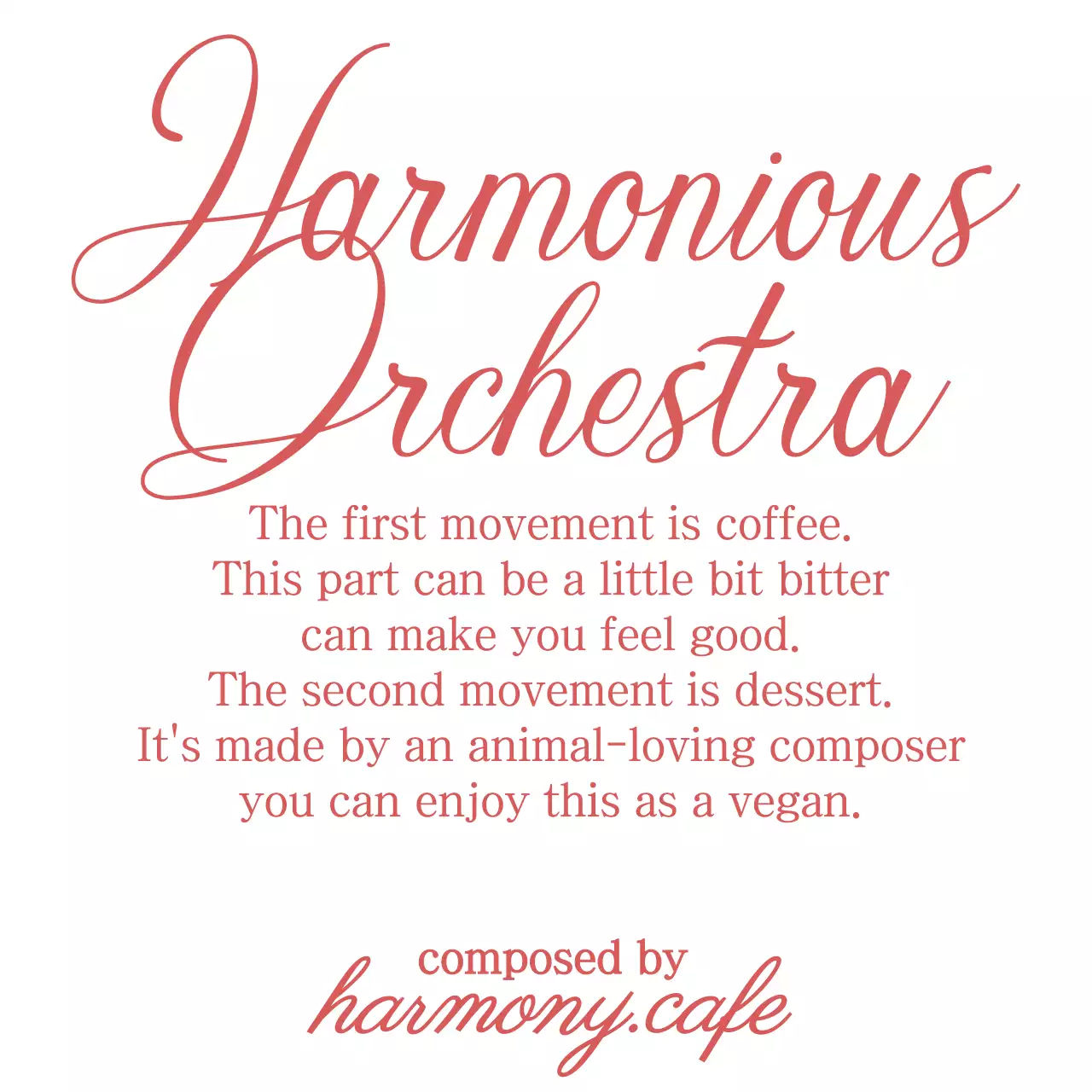 For an upscale concept cafe with English text in red.