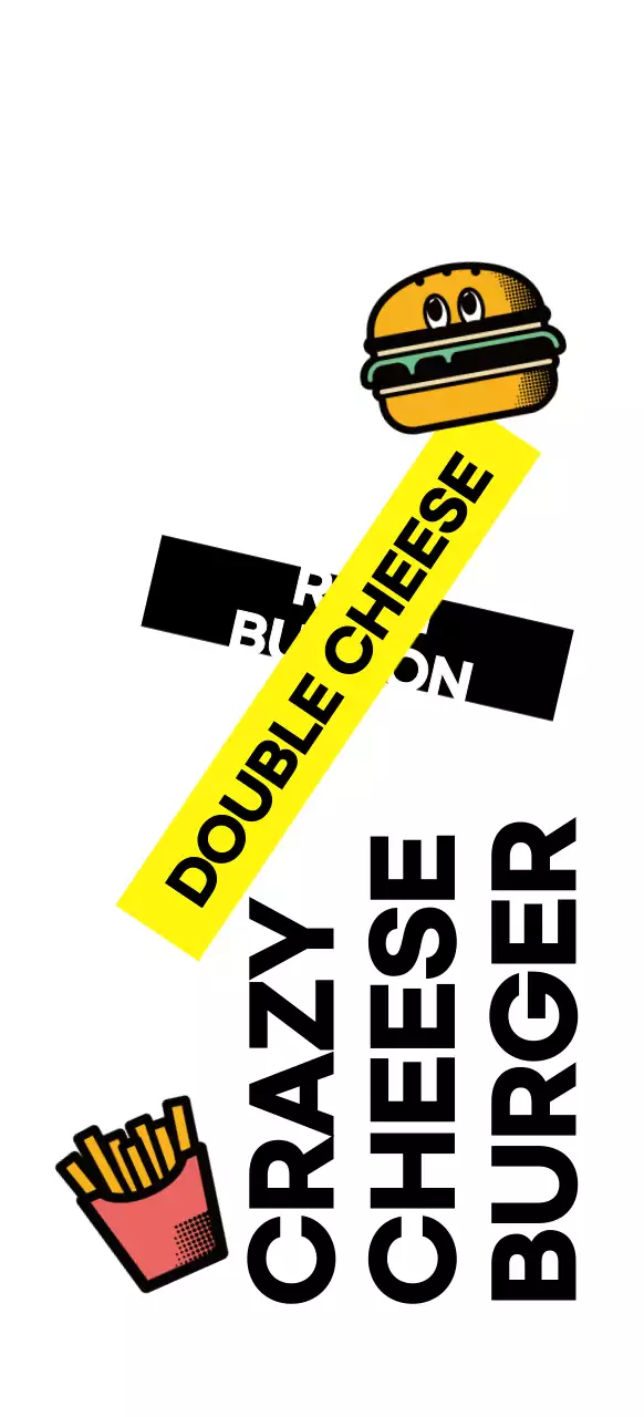 Hip handmade burgers in black and yellow